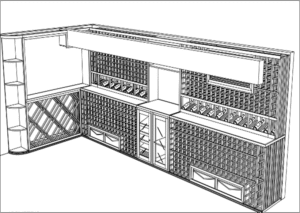 3D Custom Wine Cellar Design Miami