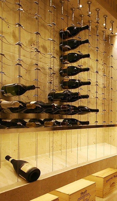 Cable Wine System Custom Wine Racks with Display Shelf Miami