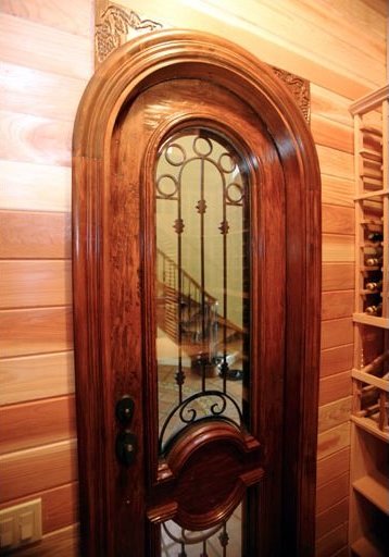 Wrought Iron Glass Wine Cellar Door florida