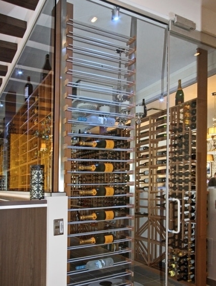 Unique Commercial Wine Display Designed by Miami Wine Cellar Installers