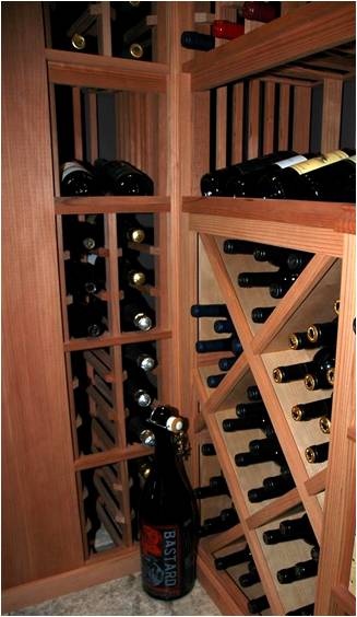 Wooden Custom Wine Racks with Diamond Bins Created by Wine Cellar Installers in Miami