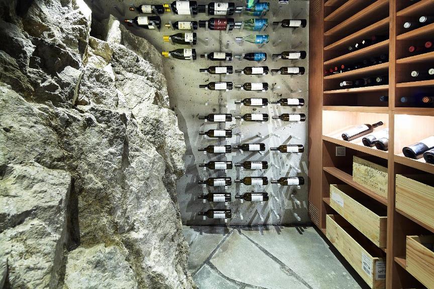 Miami Transitional custom wine cellar with Metal and Wooden Wine Racks