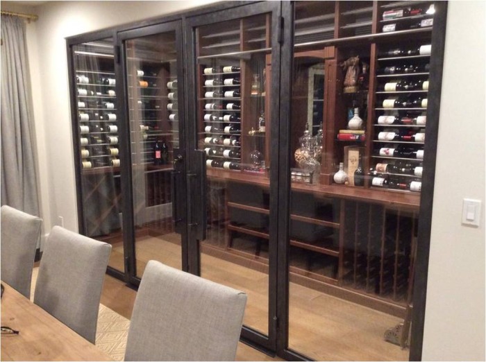 transitional-wine-cellar-with-glass-doors