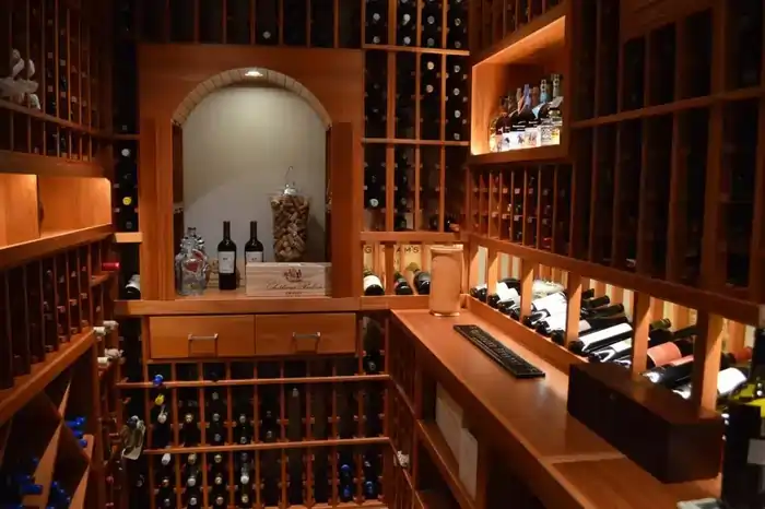 Traditional Wine Cellar with Wooden Wine Racks