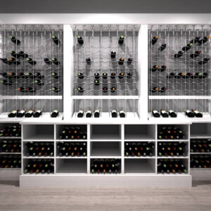 54 - Residential Custom Wine Cellars Miami Florida Cable Wine Systems white modern