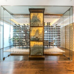 42 - Miami High Tech Contemporary Cable Wine Display Glass Cellar Custom Design