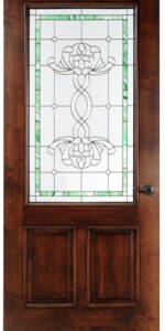 3 - Boca Raton Wood & Green Glass Wine Cellar Door Specialty Designs