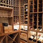 We always make our wooden wine racks exciting by merging different storage configurations into one rack. In this Miami, FL wine cellar, you can see the X-bins, high reveals, cubbies, standard 750ml compartment, and horizontal display racks.