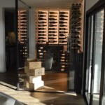 No matter which side you look, this glass wine room is a head turner.