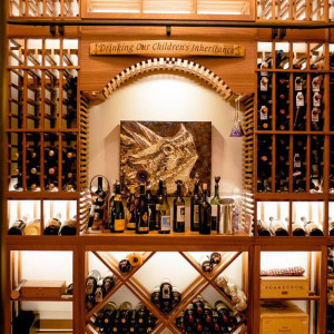 79 - Under Stair Traditional Wine Cellar Design Traditional Wine Cellar with Wooden Wine Racks